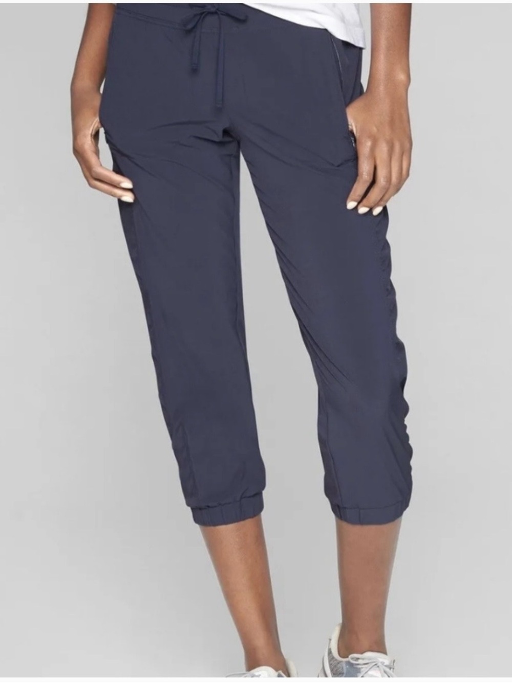 Athleta Navy Jogger Pants Size 10 Lightweight Athletic Travel Joggers